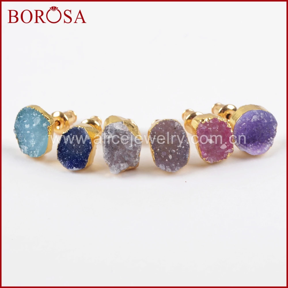 Серьги-гвоздики BOROSA, гальванические, из золота радужные друзы пробы, с кристаллами, G1448
Серьги-гвоздики BOROSA, гальванические, из золота радужные друзы пробы, с кристаллами, G1448