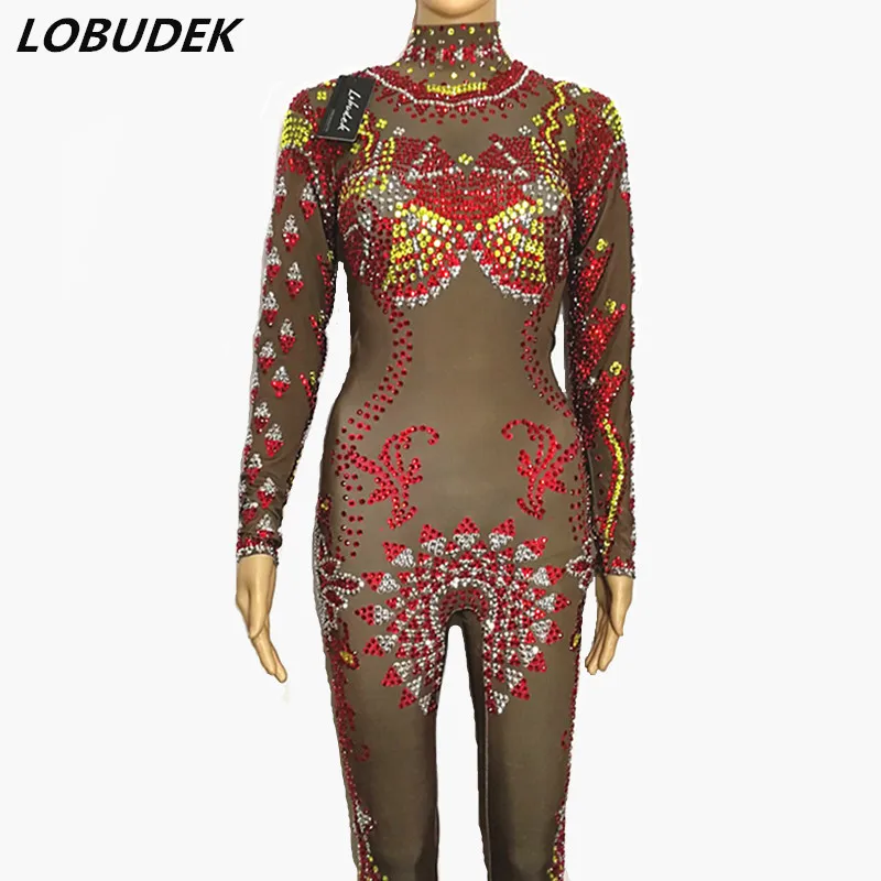 Yellow Red Crystals Diamond Jumpsuit European Bar Nightclub female singer Ballroom Party Celebration stage outfit leotard Romper
Yellow Red Crystals Diamond Jumpsuit European Bar Nightclub female singer Ballroom Party Celebration stage outfit leotard Romper