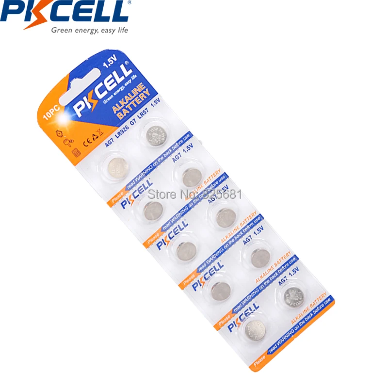 150Pcs 15card PKCELL AG7 Battery LR57 L927 395 SR57 SR927SW 195 1.5V Alkaline Button Coin Cell Batteries for Watch Calculator
150Pcs 15card PKCELL AG7 Battery LR57 L927 395 SR57 SR927SW 195 1.5V Alkaline Button Coin Cell Batteries for Watch Calculator