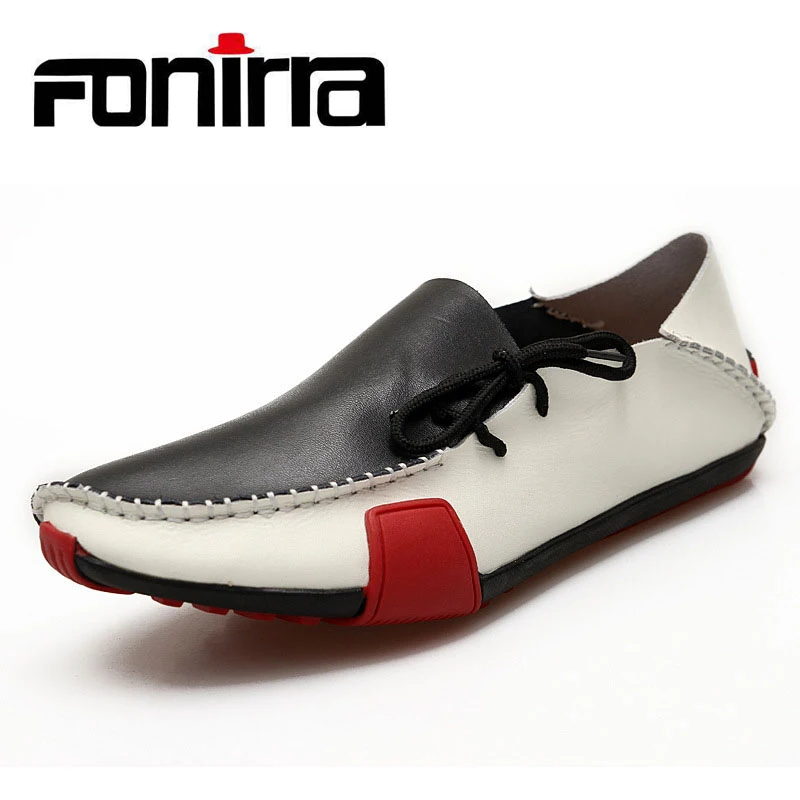 

FONIRRA New Breathable Casual Men's Doug Shoes Big Size 38-47 Fashion Genuine Leather Casual Flats Casual Shoes for Men 162