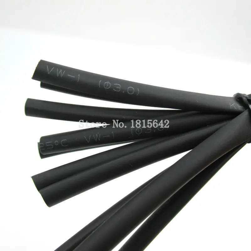 Черные термоусадочные трубки 5 м/лот 3 мм для проводов черного цвета|heat shrink|tubing