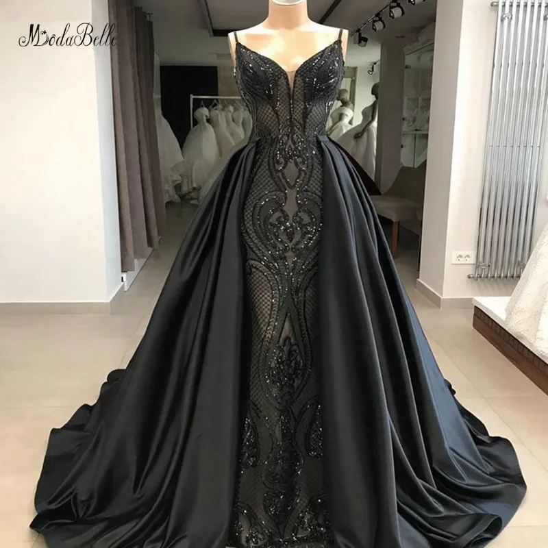 modabelle Black Sequins A-line Evening Dresses Saudi Arabia Spaghetti Straps Long Evening Gown Dresses With Detachable Skirt
modabelle Black Sequins A-line Evening Dresses Saudi Arabia Spaghetti Straps Long Evening Gown Dresses With Detachable Skirt