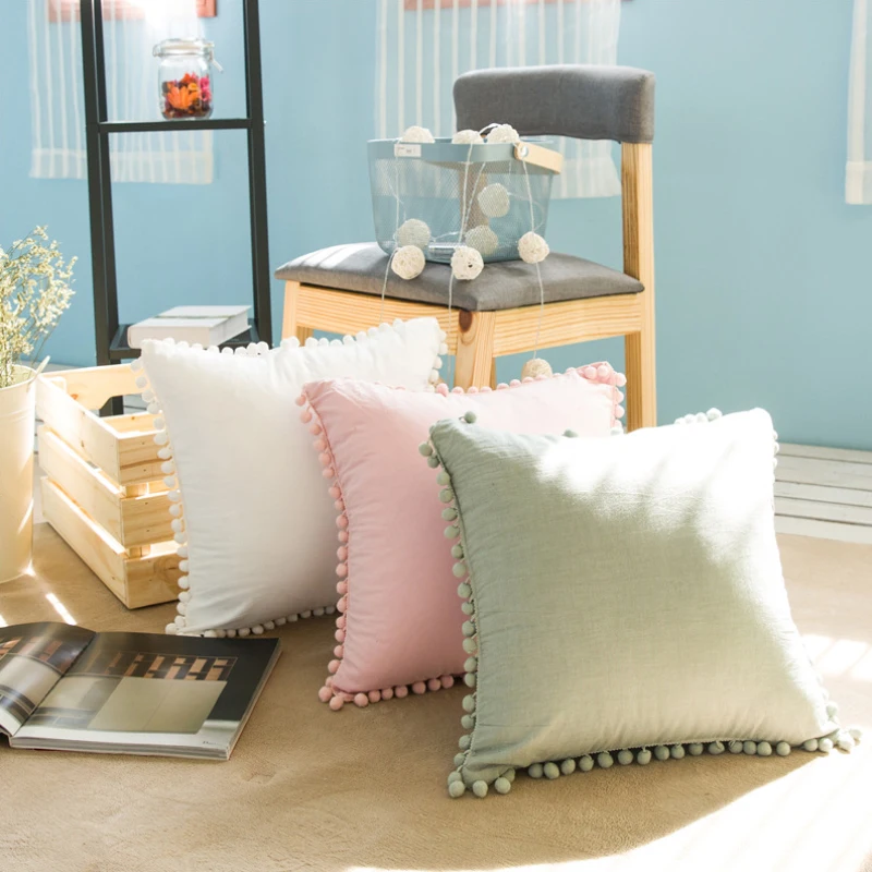 Solid Cotton Pillowcase Home Hotel Bedding Super Soft Balls Cushion Cover Wedding Gift Design Pillow Case JJJJF73
Solid Cotton Pillowcase Home Hotel Bedding Super Soft Balls Cushion Cover Wedding Gift Design Pillow Case JJJJF73