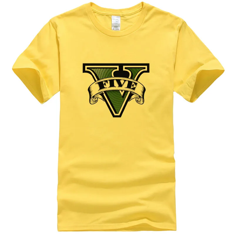 Grand Theft Auto 5 Game Printed Gta-5 T Shirt Men Casual GTA T-shirt Brand TShirts Cotton Tees Camisa #043 | Мужская одежда