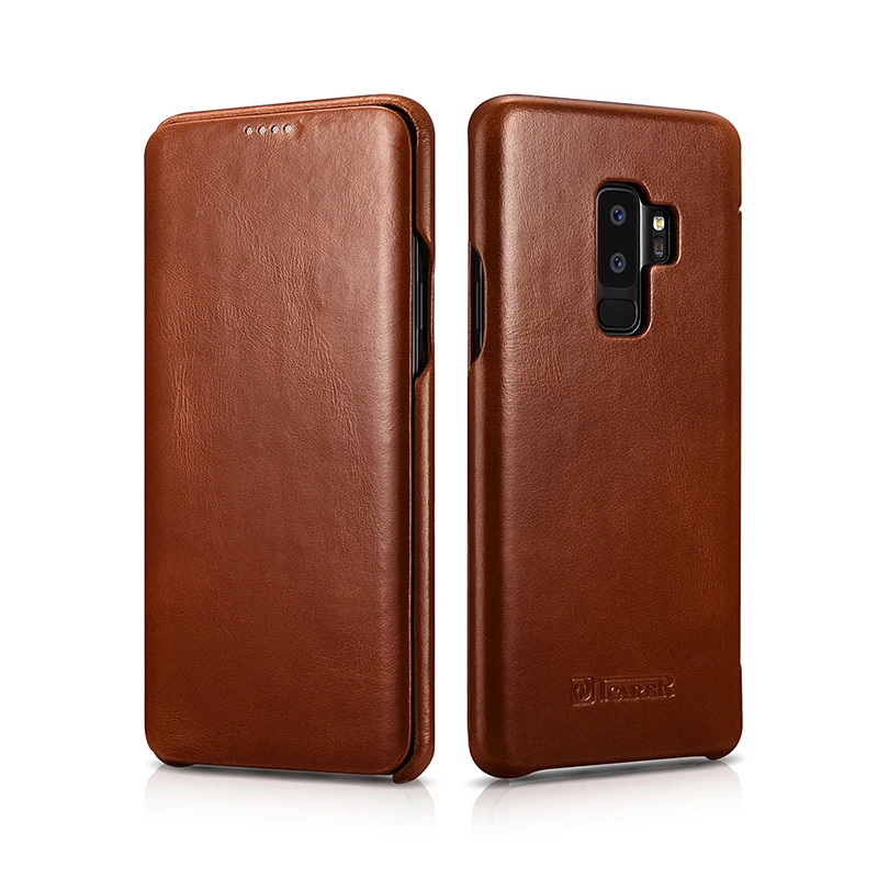 Оригинальный чехол ICARER из натуральной кожи для Samsung Galaxy S9 / Plus роскошный книжка S8/