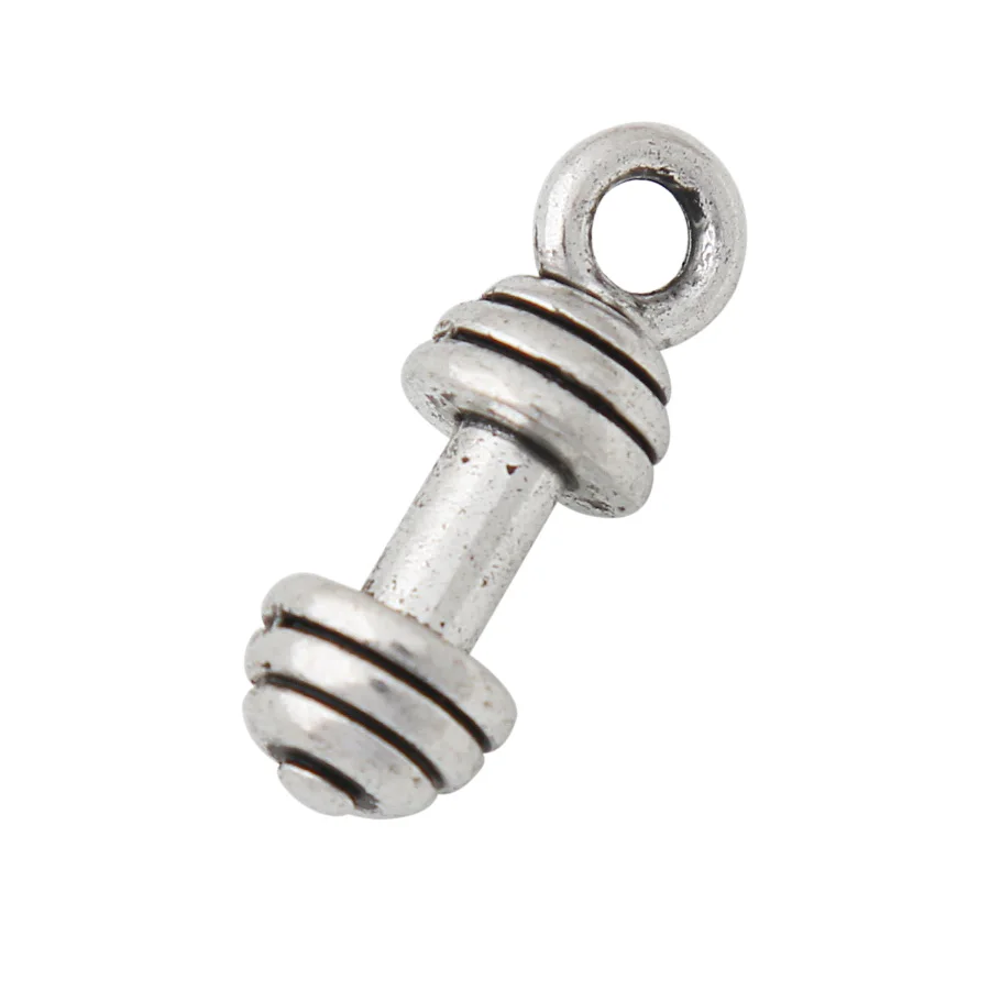 RAINXTAR Fashion Antique Silver Color Alloy Barbell Fitness Charms 10*23mm 10pcs AAC772
RAINXTAR Fashion Antique Silver Color Alloy Barbell Fitness Charms 10*23mm 10pcs AAC772