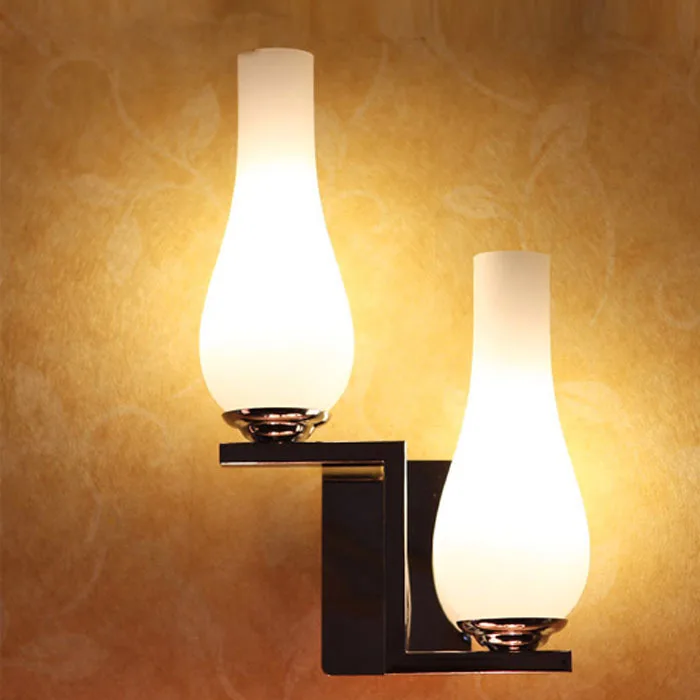 Modern Two Glass Bowling Bedroom Bedsides wall lights White frosted Glass Creative Mirror Front Corridor Wall Sconces
Modern Two Glass Bowling Bedroom Bedsides wall lights White frosted Glass Creative Mirror Front Corridor Wall Sconces