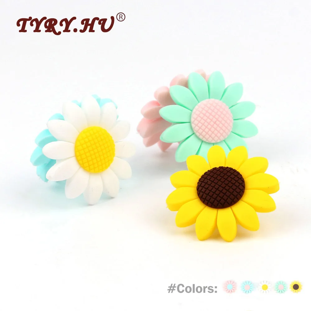 TYRY.HU 5Pcs Sunflower Silicone Teether Beads Food Grade Baby Teething Nursing Toys Baby Girl DIY Pacifier Clips Natural Gift
TYRY.HU 5Pcs Sunflower Silicone Teether Beads Food Grade Baby Teething Nursing Toys Baby Girl DIY Pacifier Clips Natural Gift