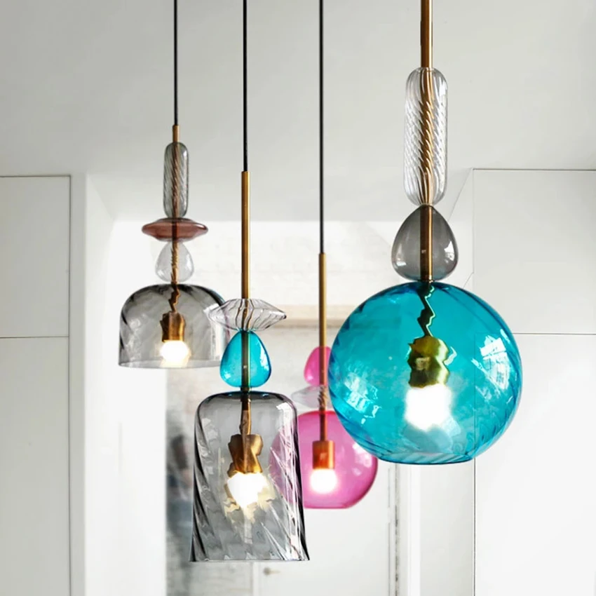 Vintage Loft Dining Room Led Glass Candy Decor Pendant Lights Living Room Bedroom Corridor Lighting Luminaire Kitchen Fixtures
Vintage Loft Dining Room Led Glass Candy Decor Pendant Lights Living Room Bedroom Corridor Lighting Luminaire Kitchen Fixtures
