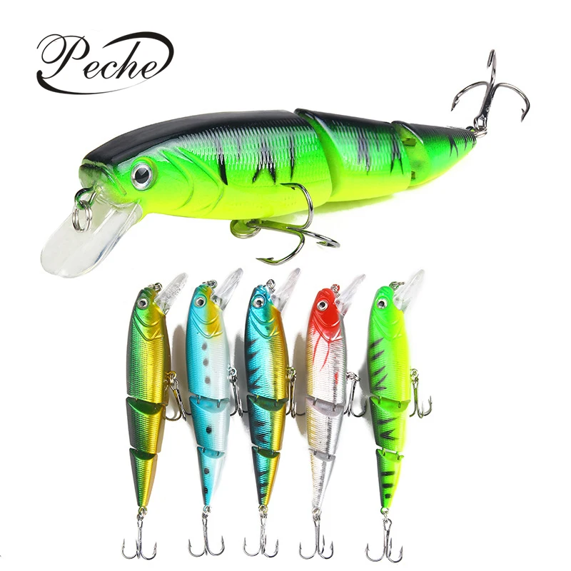 Peche 3 слоев Minnow приманки для ловли рыбы воблеры и крутящиеся жесткие медленно