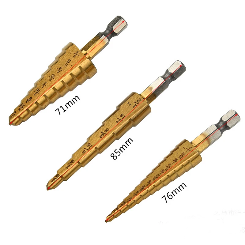 HSS Steel Large Step Cone Titanium Coated Metal Drill Bit Cut Tool Set /3/16-1/2 Hole Cutter With Bag 3Pcs/lot
HSS Steel Large Step Cone Titanium Coated Metal Drill Bit Cut Tool Set /3/16-1/2 Hole Cutter With Bag 3Pcs/lot