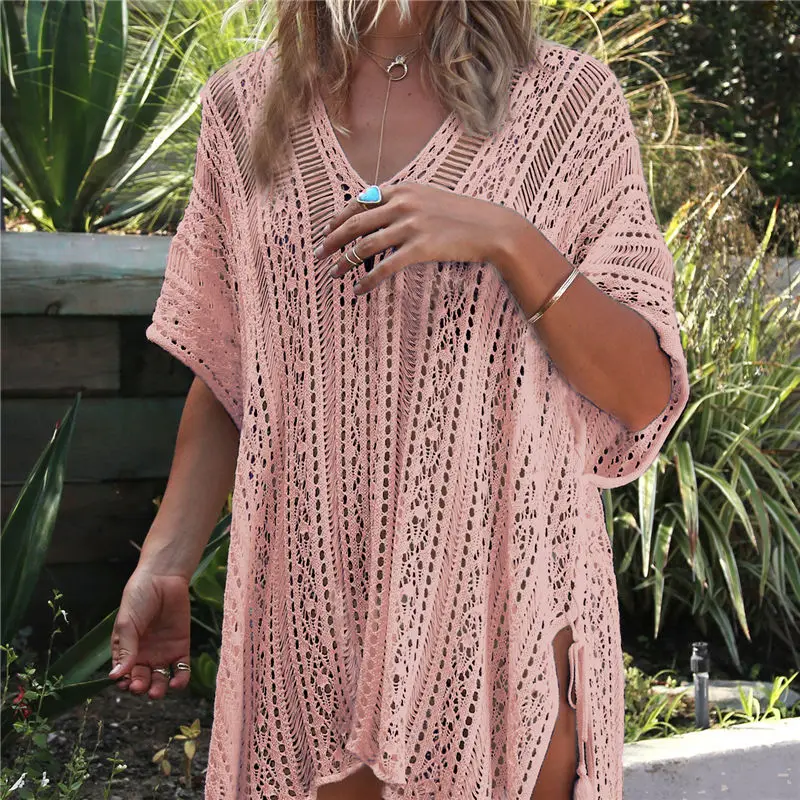 

New Arrivals Summer Swimsuit Bikini Cover up Crochet Robe de Plage Pareos for Women Sexy Swim Saida de Praia Beachwear Coverups