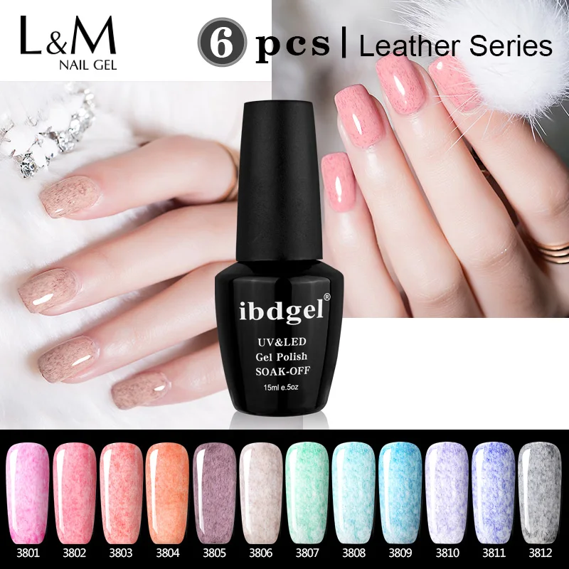 6 шт. ibdgel Гель лак УФ гель лаки для ногтей Vernis Полупостоянный Lucky 15 мл