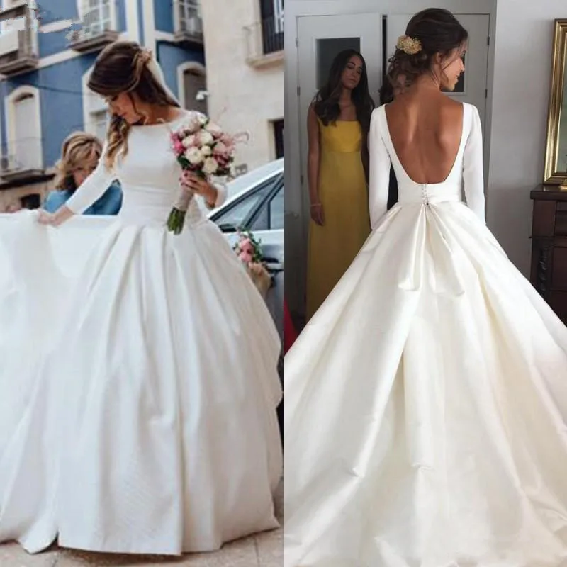 Simple Muslim Wedding Dresses 2019 A-Line Long Sleeves Backless Saudi Arabic Wedding Gown Bridal Dresses Robe De Mariee
Simple Muslim Wedding Dresses 2019 A-Line Long Sleeves Backless Saudi Arabic Wedding Gown Bridal Dresses Robe De Mariee