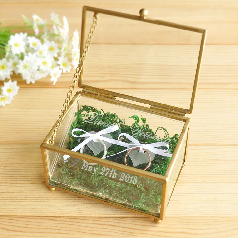 Personalized Wedding Ring Box, Engraved Ring Box, Gold Glass Ring Box, Ring Bearer Box, Wedding Gift, Engagement Box
Personalized Wedding Ring Box, Engraved Ring Box, Gold Glass Ring Box, Ring Bearer Box, Wedding Gift, Engagement Box