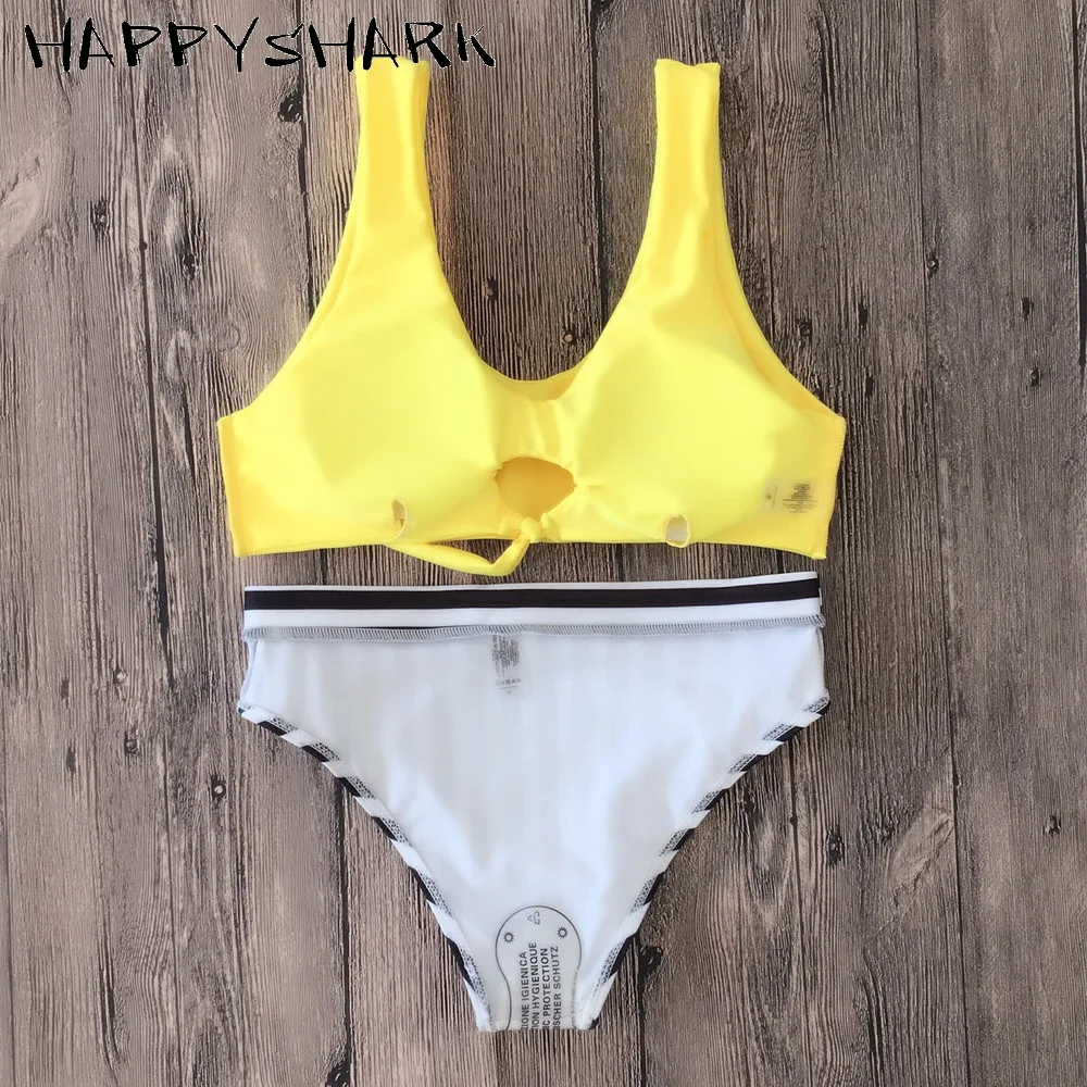 HAPPYSHARK Knot Bikinis 2019 Stripe Block Colors Swimwear Women Sexy Yellow Butterfly Tie Swimsuit Brazilian Swimming Suit
HAPPYSHARK Knot Bikinis 2019 Stripe Block Colors Swimwear Women Sexy Yellow Butterfly Tie Swimsuit Brazilian Swimming Suit