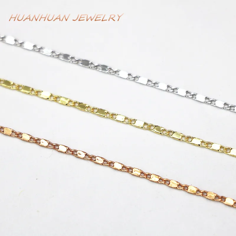 

Charms Link Chain Copper Stainless Steel Necklace For Women 0.5x1.5mm Chains Chokers For Women Fashion Jewelry 18inch B3372