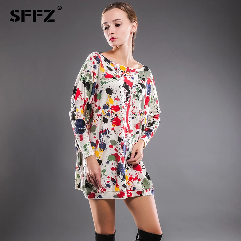 SFFZ Новинка 2019 года для женщин длинный свитер джемпер Весна объемный пуловер
