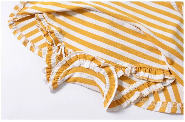 Baby Girls Striped Ruffles Princess Candy Yellow Color Rompers Ins Newborns Infants Toddler Spring Autumn Rompers
Baby Girls Striped Ruffles Princess Candy Yellow Color Rompers Ins Newborns Infants Toddler Spring Autumn Rompers