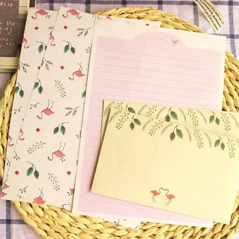 Vividcraft Korean Stationery Kids Gift Envelope Finely Flower Animal Letter Pad Set Paper+Envelopes Sets Writing Paper | Канцтовары для