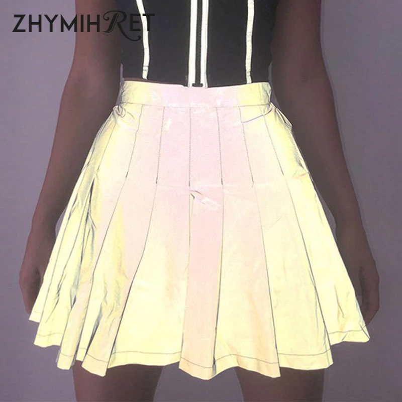 ZHYMIHRET Fashion Reflective Pleated High Waist Skirt Women Faldas Mujer Moda 2019 Streetwear Jupe Femme Mini Skirt Femme
ZHYMIHRET Fashion Reflective Pleated High Waist Skirt Women Faldas Mujer Moda 2019 Streetwear Jupe Femme Mini Skirt Femme