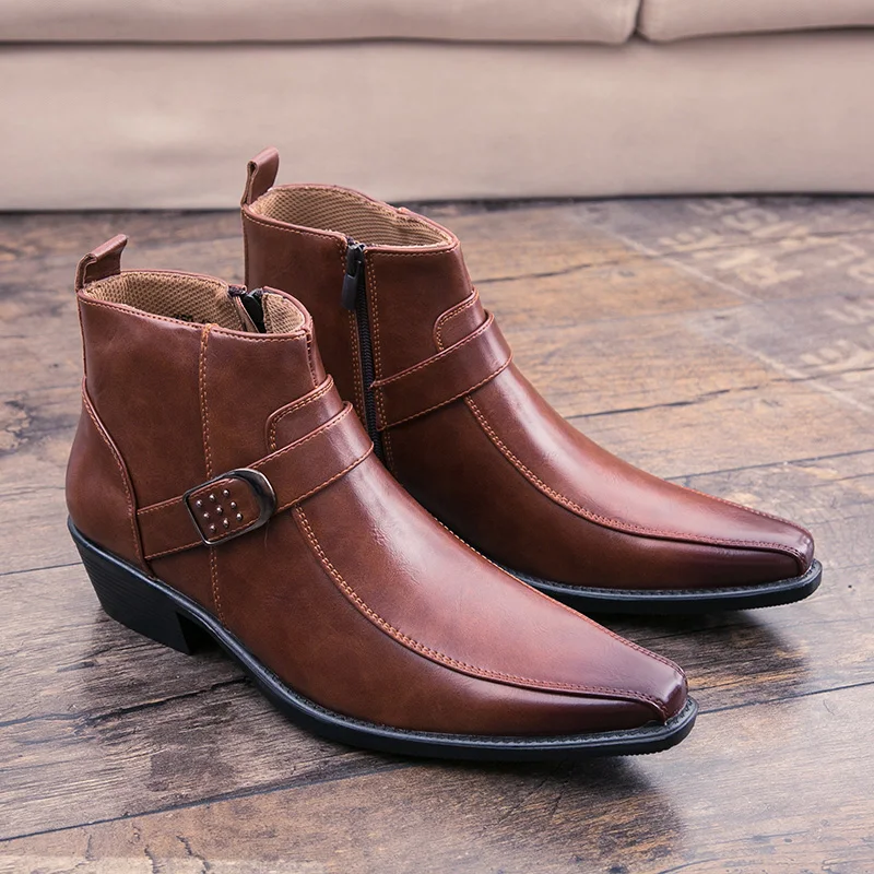 Pointed Toe Leather Shoes Platform Vintage Sexy Suit Gentleman Dress Ankle Boots High Quality Breathable Wedding Chelsea Boots
Pointed Toe Leather Shoes Platform Vintage Sexy Suit Gentleman Dress Ankle Boots High Quality Breathable Wedding Chelsea Boots