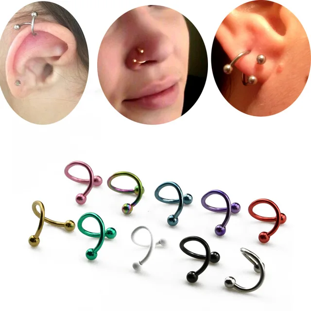 MODRSA 2pcs S Shape Nose Labret Ring Stainless Steel Bar Spiral Twister Tragus Ear Piercing Helix Body Jewelry Piercing Oreja
MODRSA 2pcs S Shape Nose Labret Ring Stainless Steel Bar Spiral Twister Tragus Ear Piercing Helix Body Jewelry Piercing Oreja
