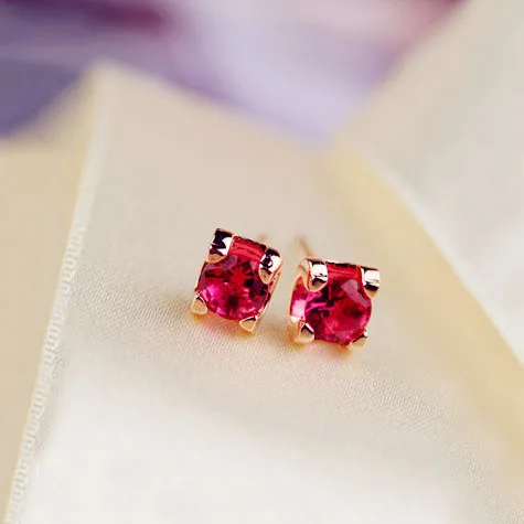 Fashion Sweet Cute Simple Red Small Single CZ Stone Earrings Rose Gold Color Girl Kids Children Women Jewelry
Fashion Sweet Cute Simple Red Small Single CZ Stone Earrings Rose Gold Color Girl Kids Children Women Jewelry