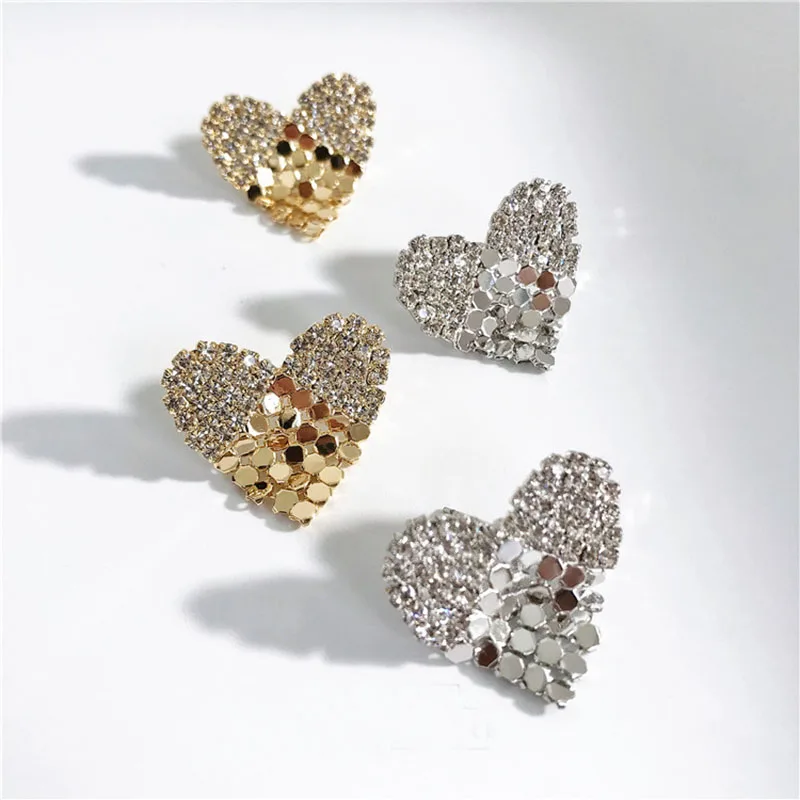 Rhinestones Love Heart Stud Earrings For Women Solid 925 Sterling Silver Needle Stud Earrings Jewelry
Rhinestones Love Heart Stud Earrings For Women Solid 925 Sterling Silver Needle Stud Earrings Jewelry