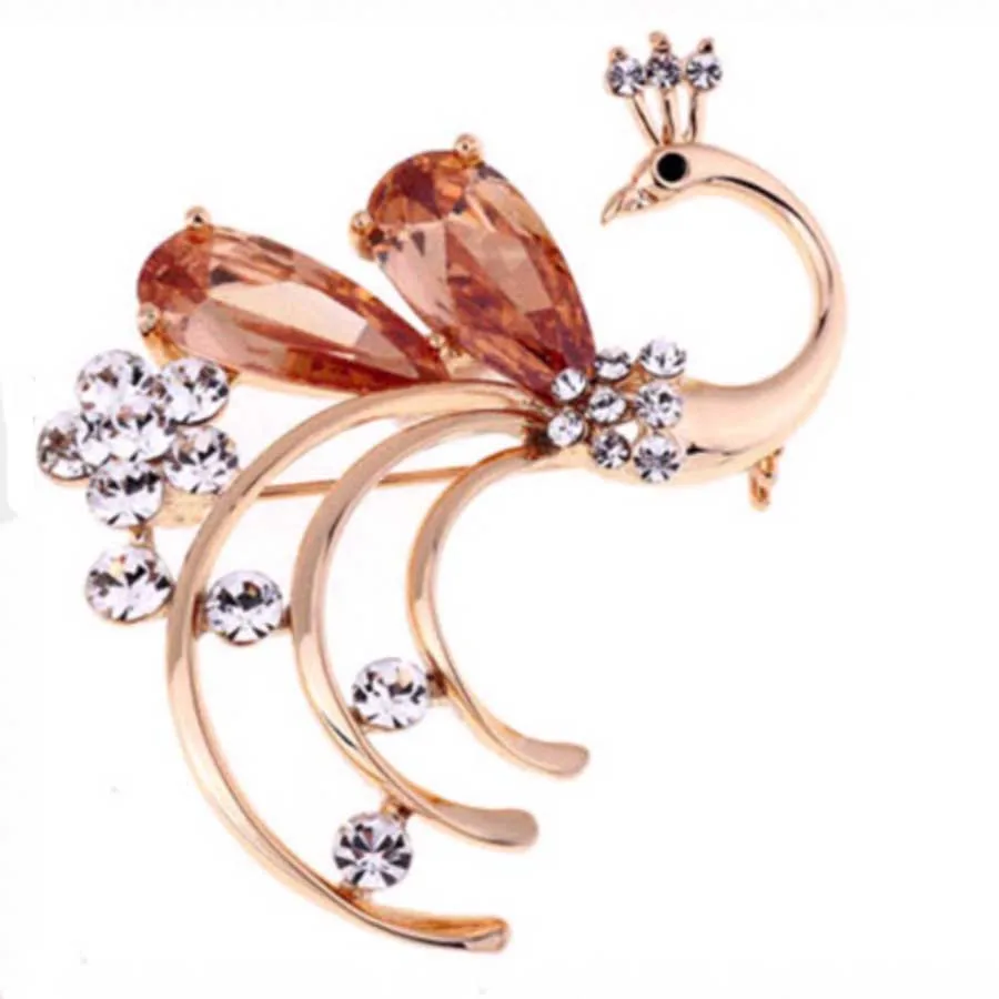 Pins Fine Jewelry Brooches Crystal Peacock Brooch Multi Animal Women Wedding Party Accessories Bridal Broach | Украшения и