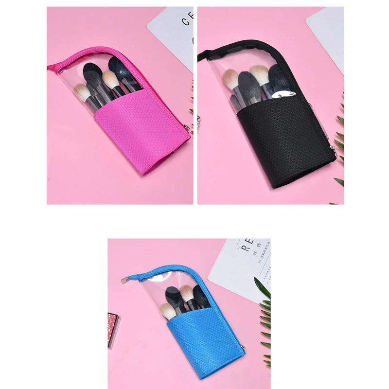 Корейская косметичка прозрачная маленькая косметическая упаковка цветная