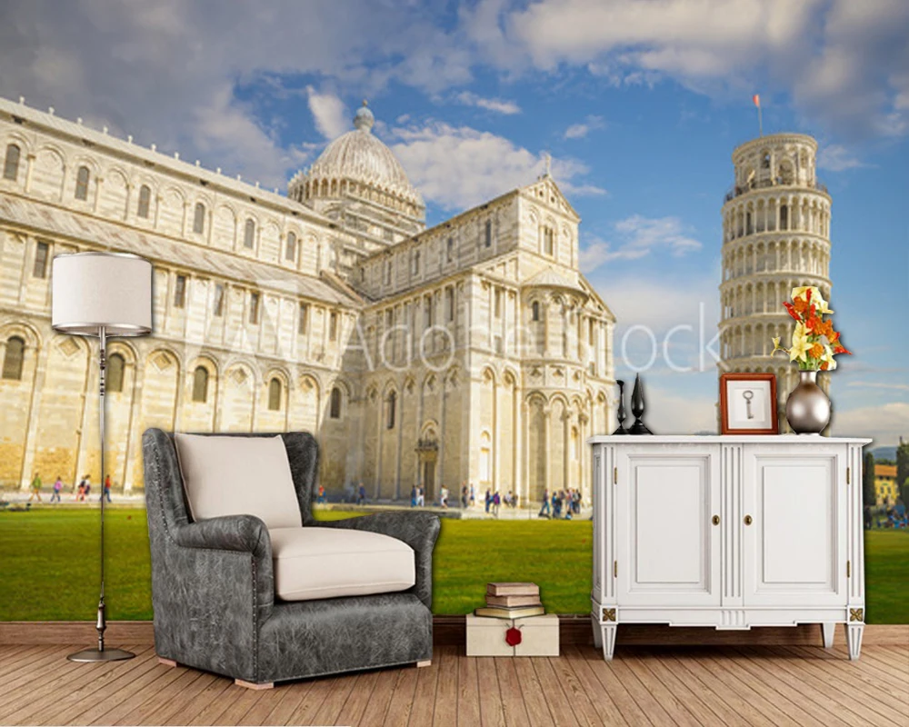 Custom modern 3D large murals, Leaning Tower of Pisa for TV living room bedroom wall pvc wallpaper papel de parede
Custom modern 3D large murals, Leaning Tower of Pisa for TV living room bedroom wall pvc wallpaper papel de parede