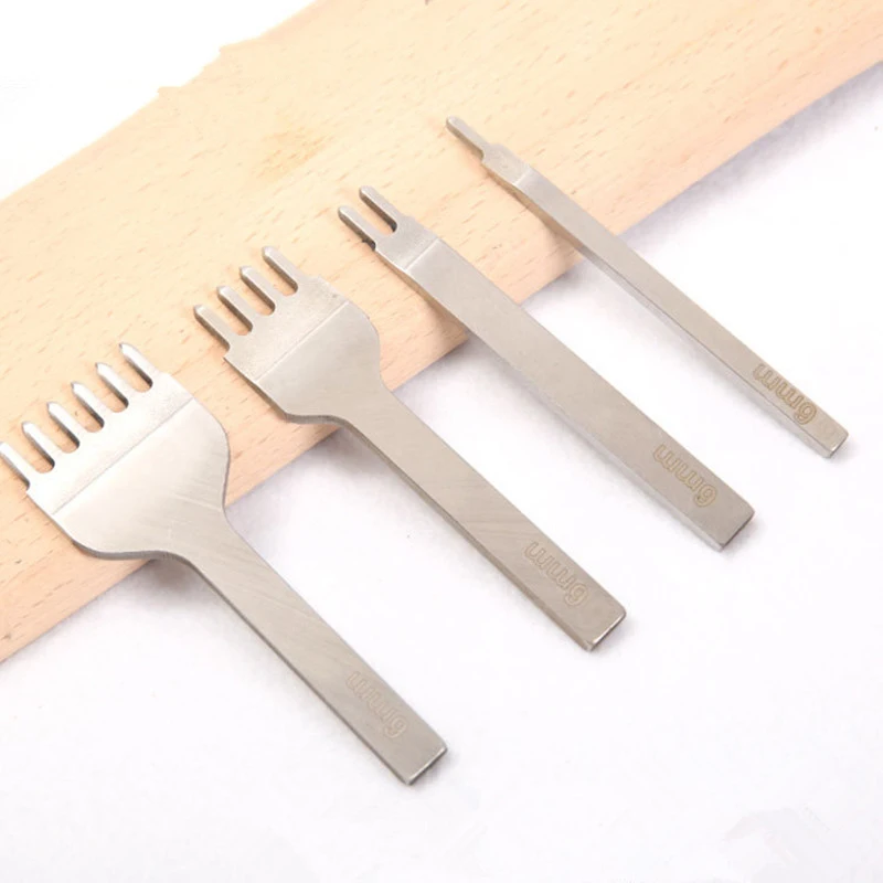 4 Pcs/Set Leather Craft Tool Stainless Steel 1+2+4+6 Hole Chisel Graving Stitching Punch Tools Kit 5mm/6mm
4 Pcs/Set Leather Craft Tool Stainless Steel 1+2+4+6 Hole Chisel Graving Stitching Punch Tools Kit 5mm/6mm