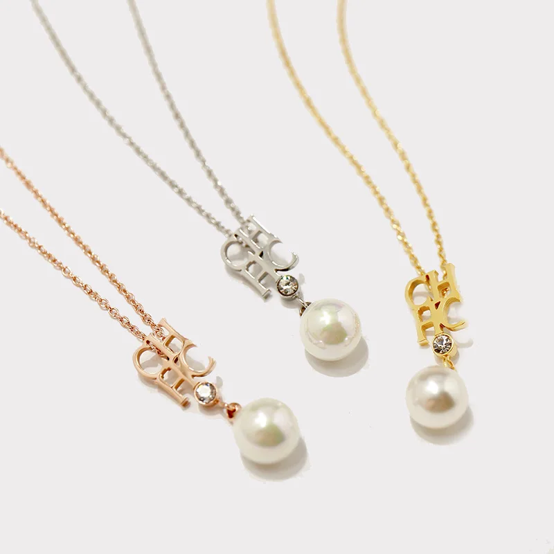 OL Style Fashion Charm Chains Jewelry Brand High-Grade Fine CH Letters Pearl Pendant Necklace for Women
OL Style Fashion Charm Chains Jewelry Brand High-Grade Fine CH Letters Pearl Pendant Necklace for Women
