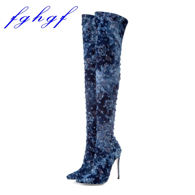 Fghgf 2018 12cm heel height, pointed head, sexy over-the-knee cowboy boots, size:US 5-10.5
Fghgf 2018 12cm heel height, pointed head, sexy over-the-knee cowboy boots, size:US 5-10.5