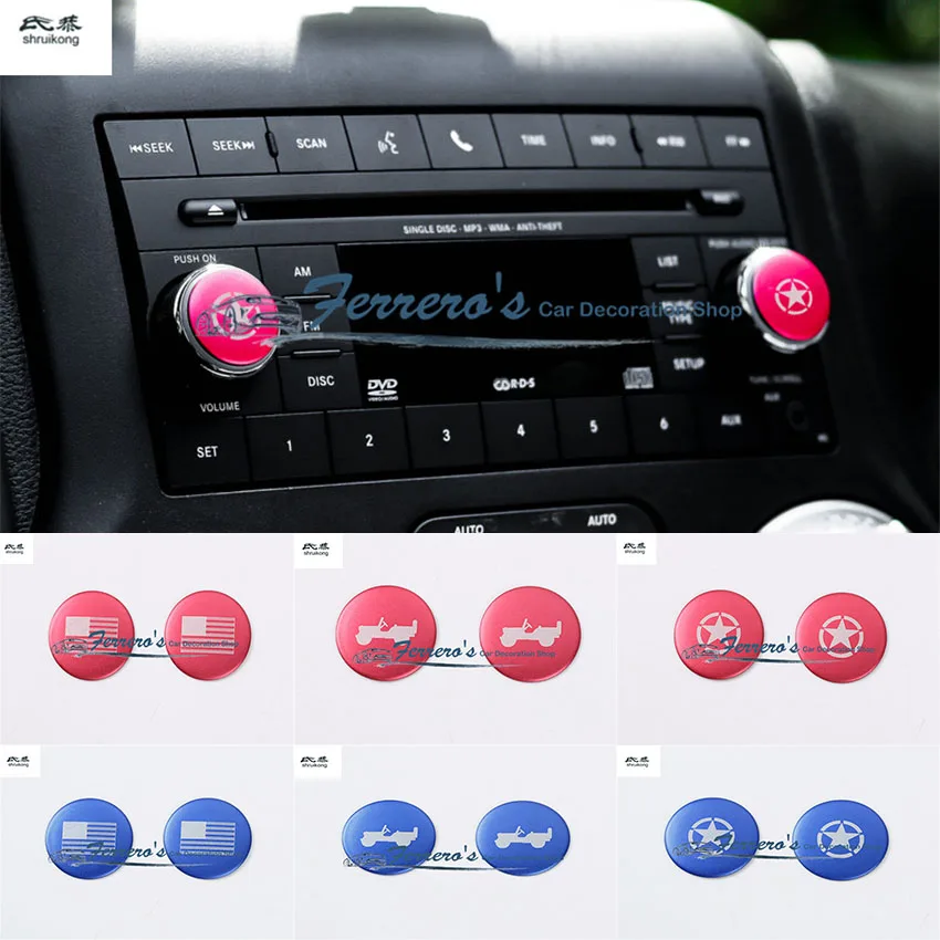 2pcs/Lot Aluminum Alloy For 2007-2017 Jeep Wrangler Car Stickers Central Control CD Knob Switch Cover Decoration Sequins
2pcs/Lot Aluminum Alloy For 2007-2017 Jeep Wrangler Car Stickers Central Control CD Knob Switch Cover Decoration Sequins