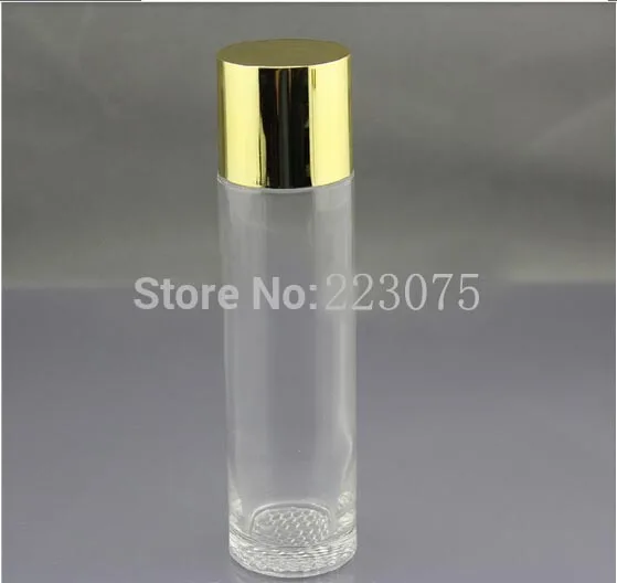 120ml transparent clear glass bottle Refillable Bottles with gold screw lid plastic stoppper toner bottle Cosmetic Packaging
120ml transparent clear glass bottle Refillable Bottles with gold screw lid plastic stoppper toner bottle Cosmetic Packaging