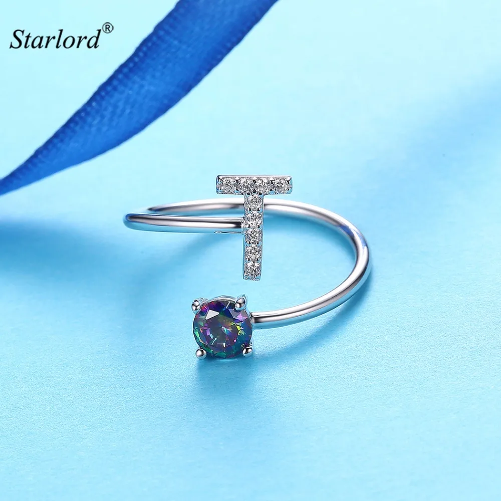 Initial T Letter Ring 925 Sterling Silver Cubic Zirconia Crystal Ring Adjustable Silver Ring Open Ring For Women R6066B
Initial T Letter Ring 925 Sterling Silver Cubic Zirconia Crystal Ring Adjustable Silver Ring Open Ring For Women R6066B