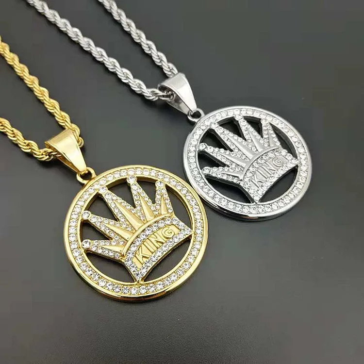 Hip hop Crown King Necklaces & Pendant For Men Women Gold Color lphabets Cubic Zirconia Iced Out Jewelry Gifts
Hip hop Crown King Necklaces & Pendant For Men Women Gold Color lphabets Cubic Zirconia Iced Out Jewelry Gifts