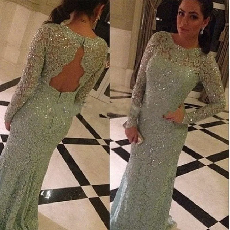 Regular Long Sleeve Beaded Evening Dress Floor-Length Scoop ZAHY Formal Party Dress Backless Nature Waistline Lace Mermaid Dress
Regular Long Sleeve Beaded Evening Dress Floor-Length Scoop ZAHY Formal Party Dress Backless Nature Waistline Lace Mermaid Dress