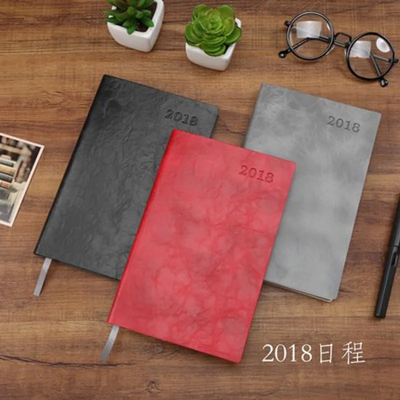 Фото 2018 А5 записная книжка Ежемесячный план календарь из искусственной кожи дневник