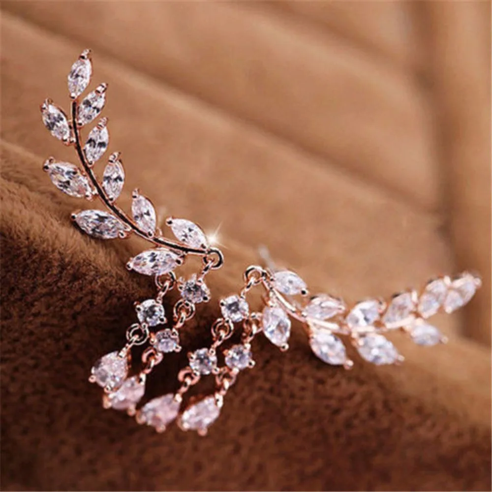 Hot Sale Fashion Crystal Leaf Long Drop Earrings For Women Girl Wing Wedding Party Jewelry Gift
Hot Sale Fashion Crystal Leaf Long Drop Earrings For Women Girl Wing Wedding Party Jewelry Gift