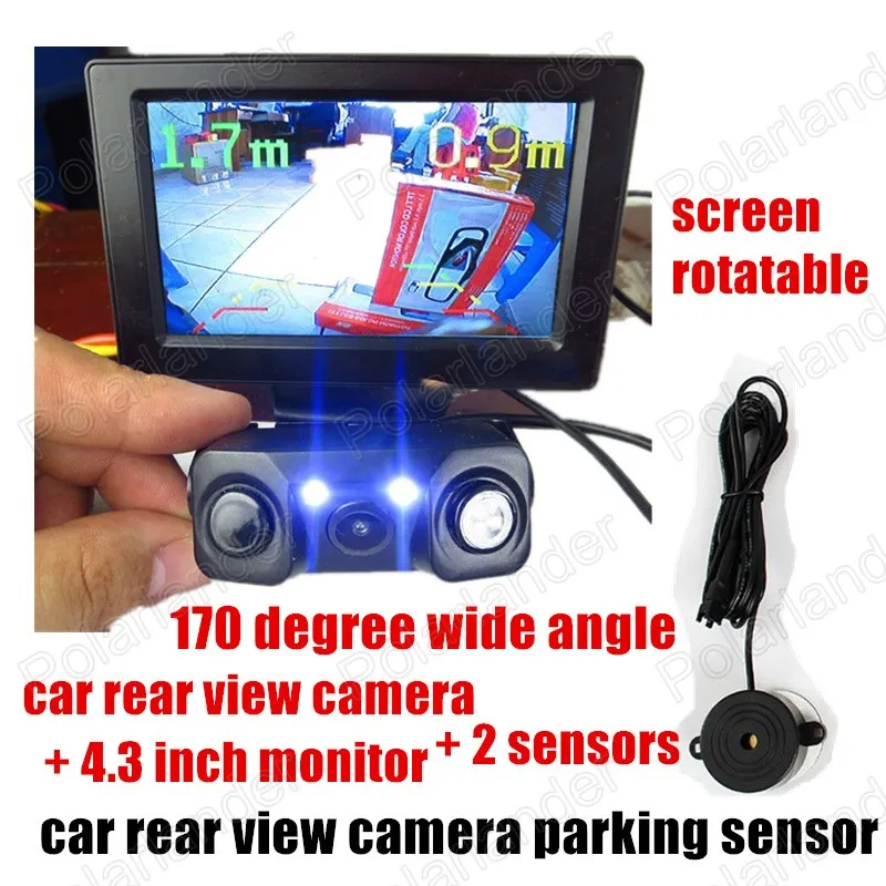 3 in 1 universal LED car auto rear view reverse camera with 2 sensors parking sensor 4.3 inch HD monitor Indicator Bi Bi Alarm
3 in 1 universal LED car auto rear view reverse camera with 2 sensors parking sensor 4.3 inch HD monitor Indicator Bi Bi Alarm