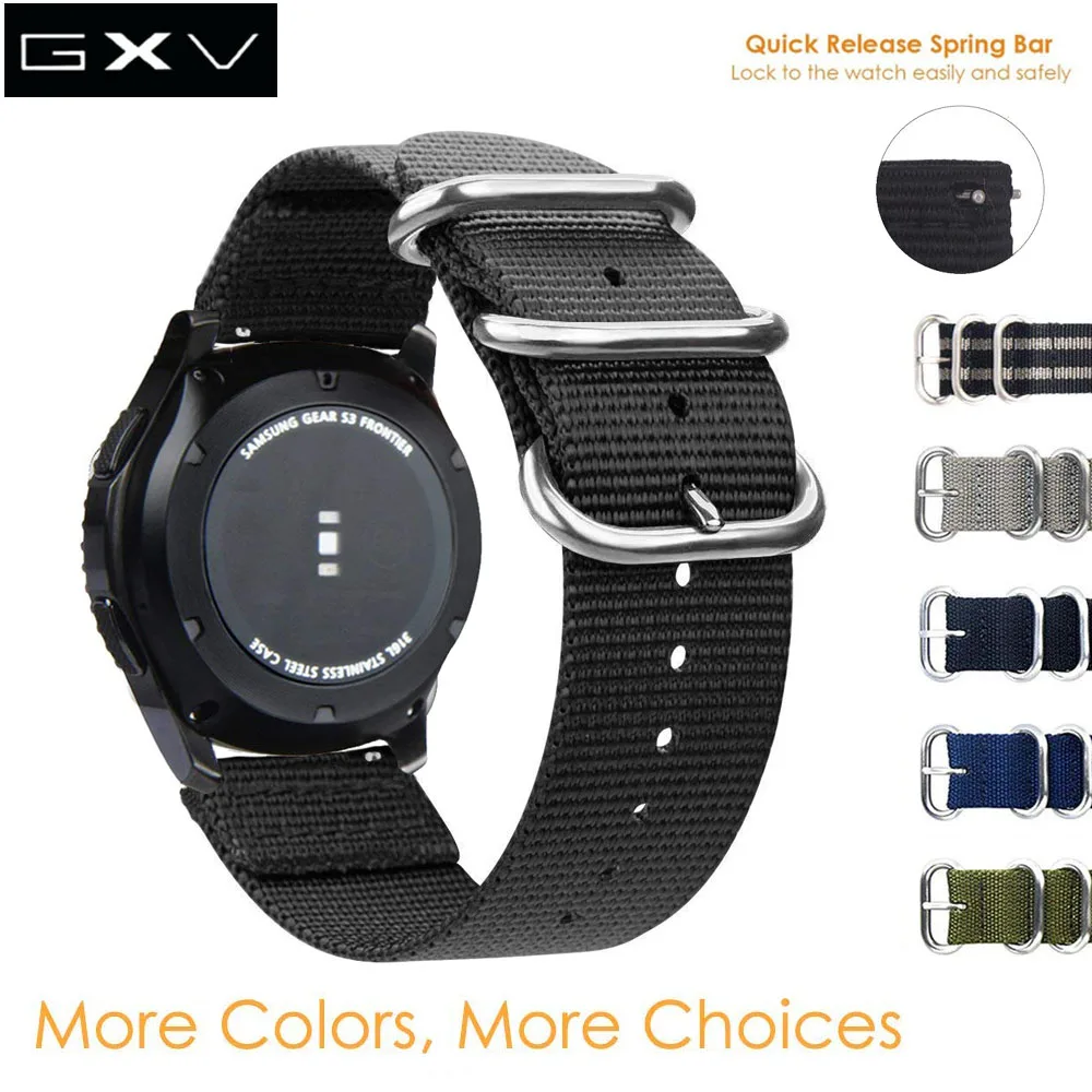 GXV Премиум нейлоновый ремешок для Samsung Gear S3 Classic/Frontier Quick Release мягкий сменный часов