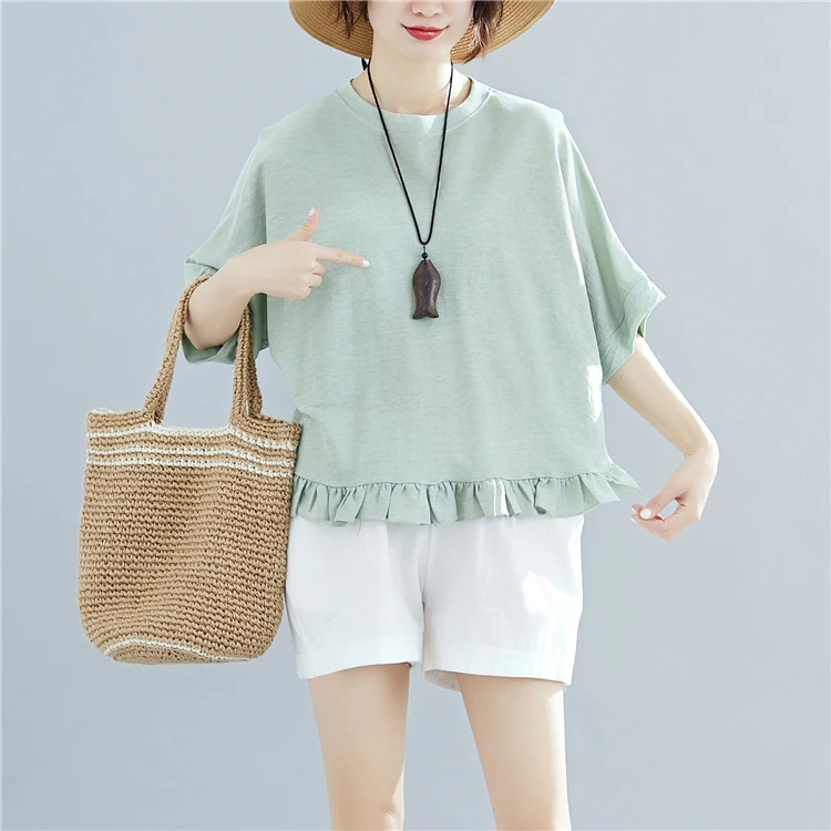 New Short Sleeve Fat Mm Black Fungus And Reduce Age Bats Blouse Shirt Khaki White Light Green 8536
New Short Sleeve Fat Mm Black Fungus And Reduce Age Bats Blouse Shirt Khaki White Light Green 8536