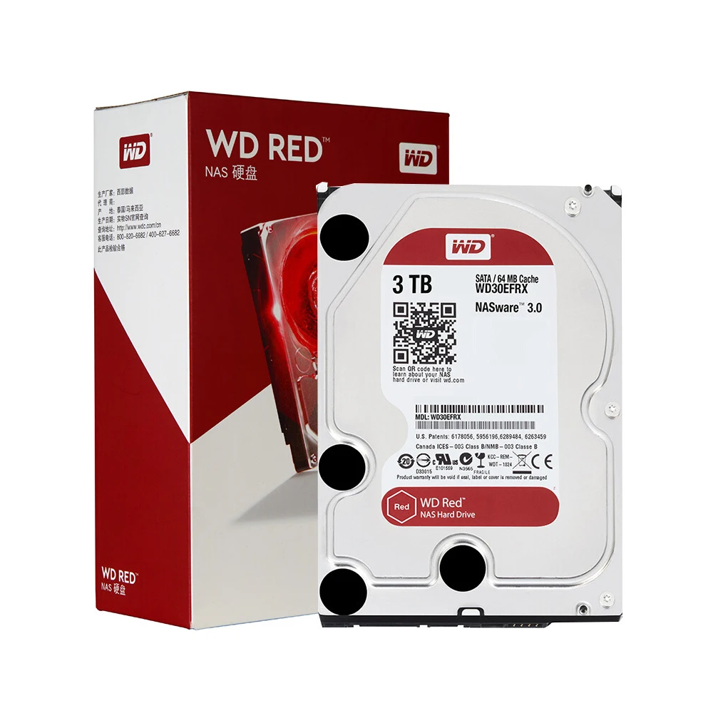

Жесткий диск Western Digital Red NAS, диск 3 ТБ, 5400 об/мин, класс SATA 6, Кэш-память 64 Мб, 3,5 дюйма для Decktop WD Nas, офисные системы NAS