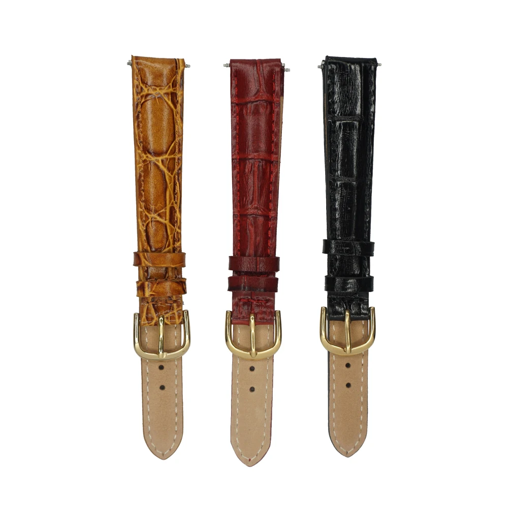 YQI 12mm 14mm Genuine Leather Watch Band Croco Grain Watchband Longer Strap For Hour Stainless Steel Buckle Woman Gold clasp
YQI 12mm 14mm Genuine Leather Watch Band Croco Grain Watchband Longer Strap For Hour Stainless Steel Buckle Woman Gold clasp