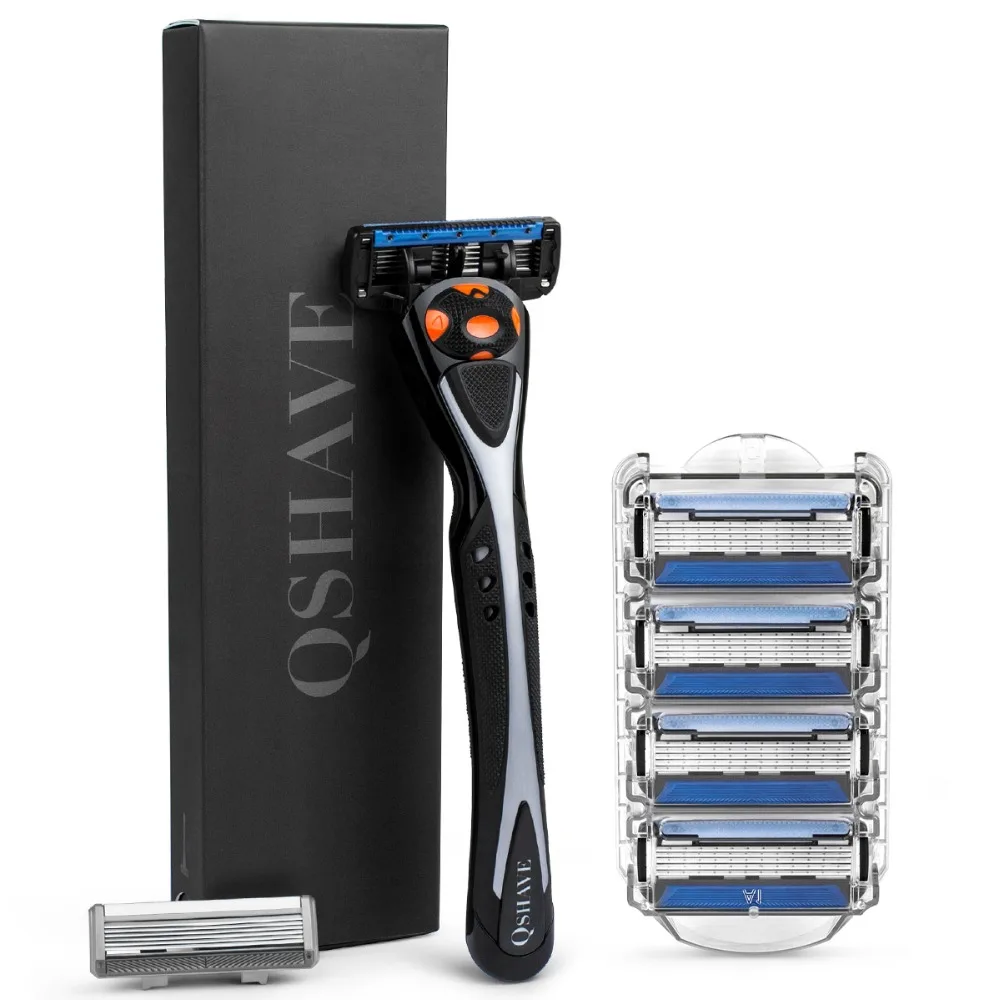 Бритва Qshave Black Spider Man с 6 лезвиями 5 лезвий лезвий|men razor|razor blackblack razor |