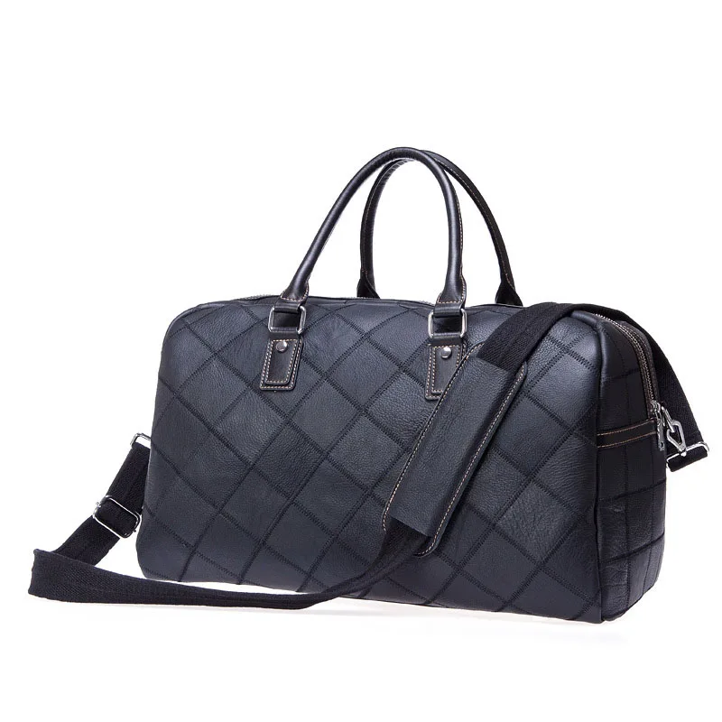 Factory Genuine Genuine Leather Fashion Retro Men Travel Bags Diamond Lattice Large-capacity Storage Stitching Travel Duffles
Factory Genuine Genuine Leather Fashion Retro Men Travel Bags Diamond Lattice Large-capacity Storage Stitching Travel Duffles
