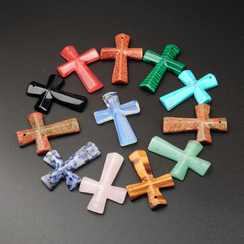 Hot Sale New Fashion Best Selling Natural Stone Cross Pendants Charm Fit Necklaces Jewelry Making 6pcs/lot Wholesale
Hot Sale New Fashion Best Selling Natural Stone Cross Pendants Charm Fit Necklaces Jewelry Making 6pcs/lot Wholesale